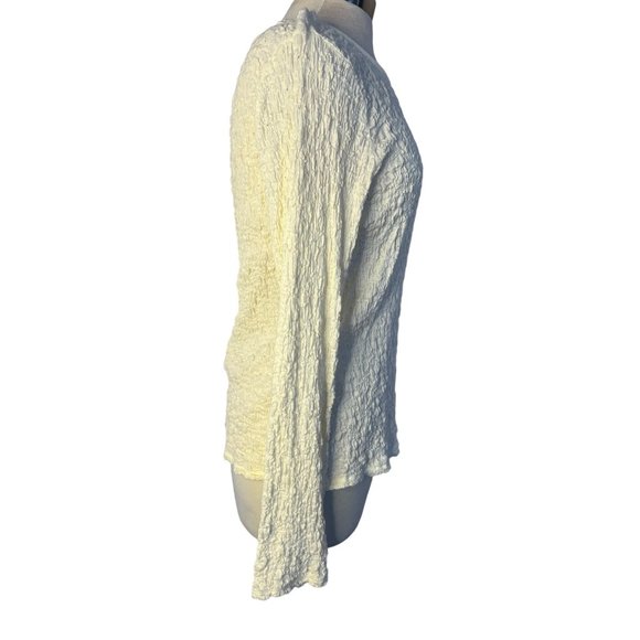 J Jill Blouse L Cream Long sleeve Round Neck Stretch Pull Over - Picture 13 of 14